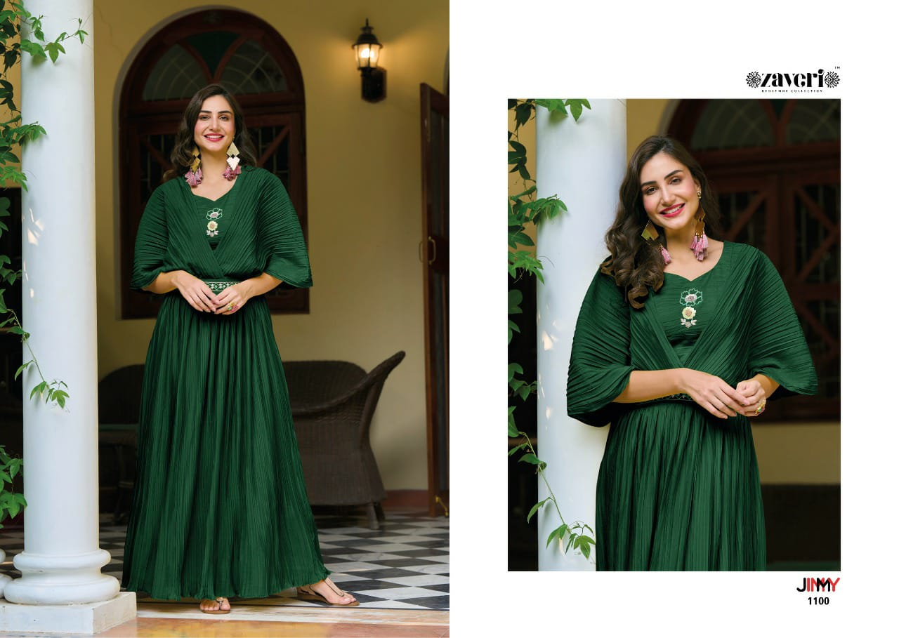 Zaveri Jimmy Stylish Designer Heavy Wholesale Party Wear Kurtis
